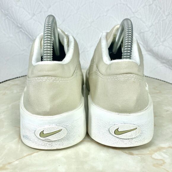 Nike Sneakers Womens 7.5 Beige Canvas Vintage Platform Lace Up Comfort Shoes - Picture 8 of 13